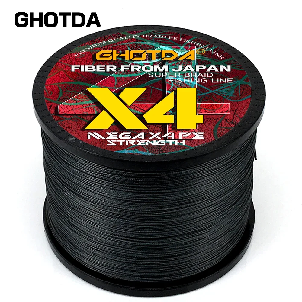 Ghotda-línea de pesca trenzada de 4 hebras, multifilamento de 100M, superficie de carpa, recubrimiento especial, alambre trenzado fibrico japonés - imagen 2
