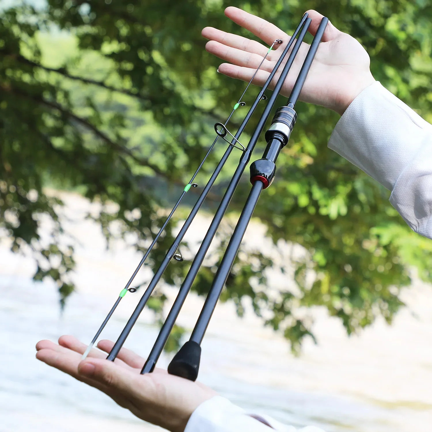 Sougayilang, caña de pescar giratoria de fibra de carbono de acción rápida de punta suave de 0,8-5g, varillas de fundición de 2,1 m, pesca en el lago para Lucio - imagen 2