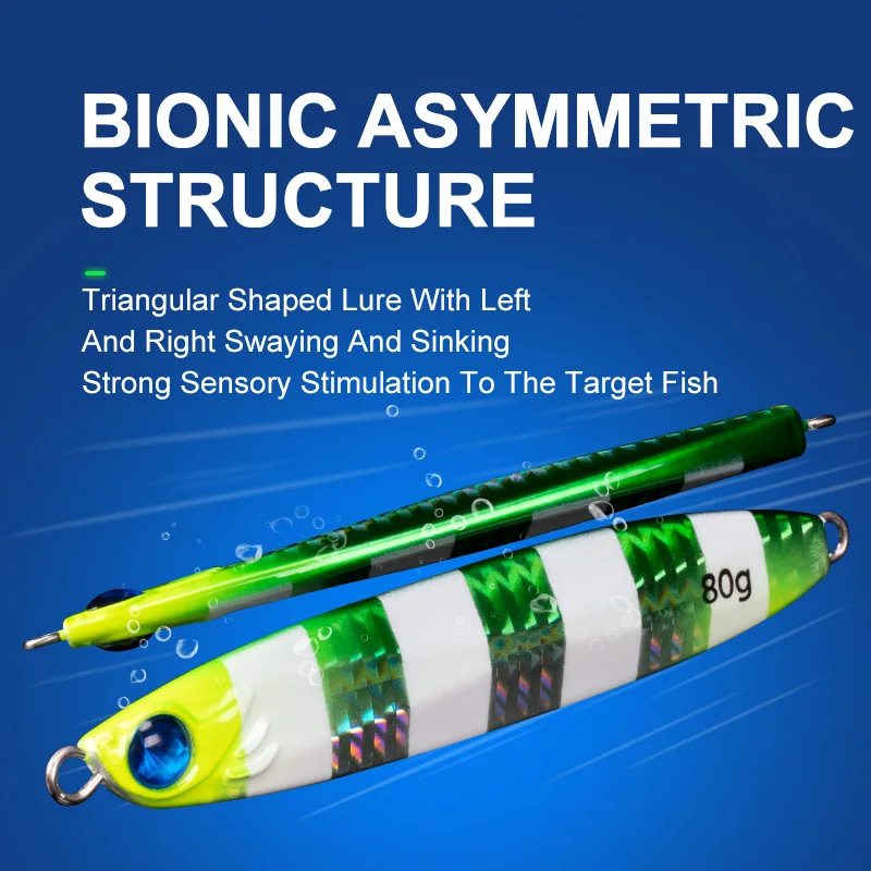 TEASER-señuelo de pesca J112 de 80g/10,6 cm y 100g/cm 11,2, anzuelos de Metal de hundimiento rápido, para pesca de atún en agua salada - imagen 3