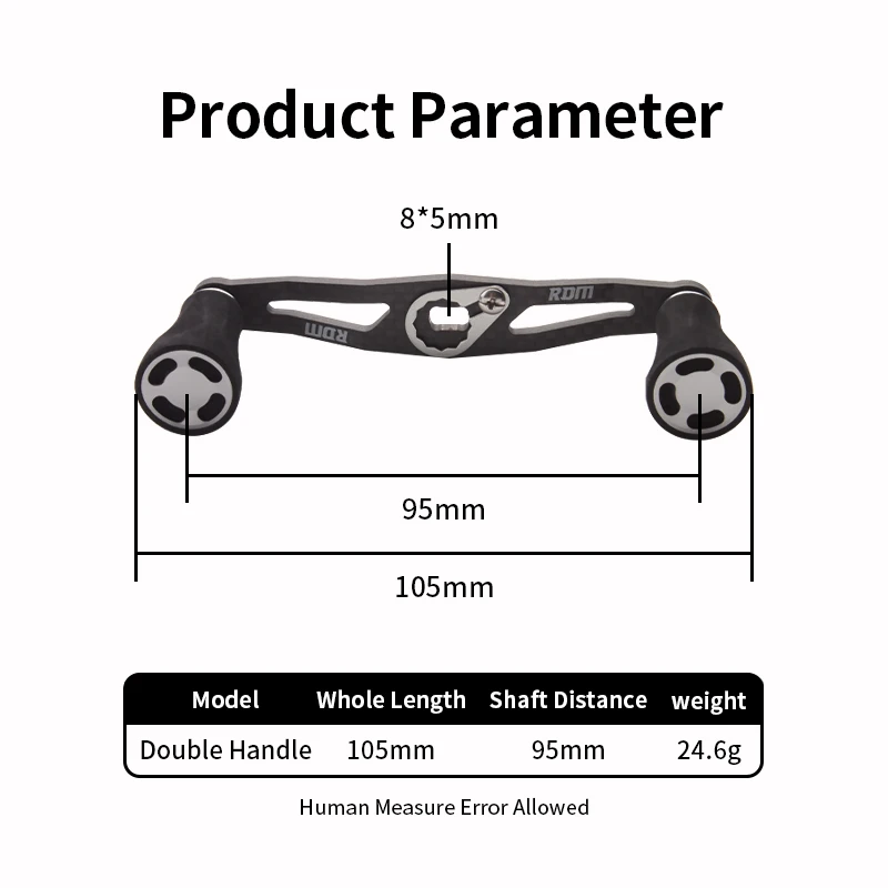 Ruke nuevo carrete de fundición mango de carbono y perilla de Material EVA tres colores longitud 105mm agujero de montaje de Baitcasting tamaño 8*5mm envío gratis - imagen 4