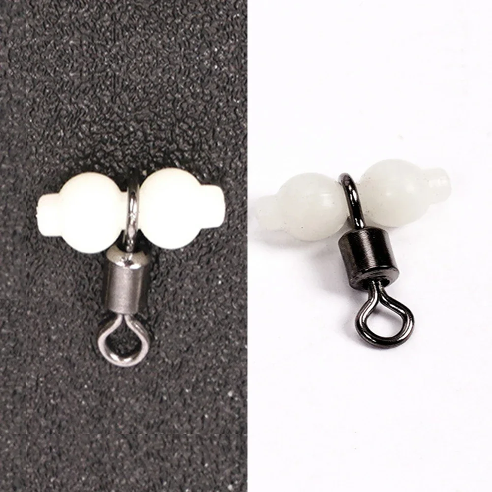 20 piezas conector giratorio de pesca luminoso duradero de 3 vías conector de gancho para aparejos de mar pesca nocturna pesca en agua dulce y en el mar - imagen 5