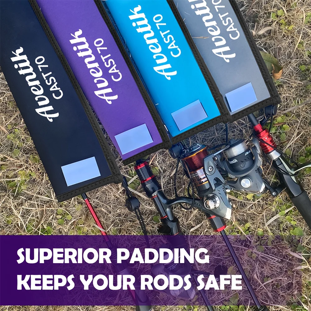 Funda protectora flotante de neopreno para caña de pescar con correa y orificios de ventilación, funda para caña de pescar duradera y resistente para agua dulce - imagen 5