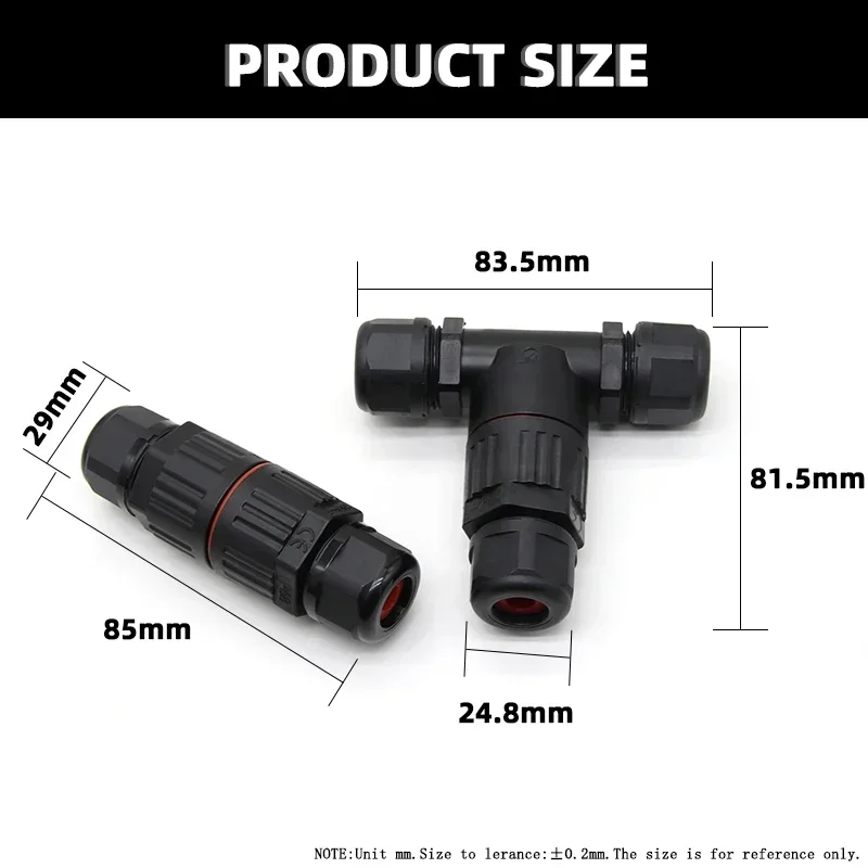 Conector impermeable en forma de I/T, conector de cable de 2/3/5 Pines, conexión de tornillo rápido, terminales Push-in, caja de conexiones eléctricas, IP68 - imagen 4