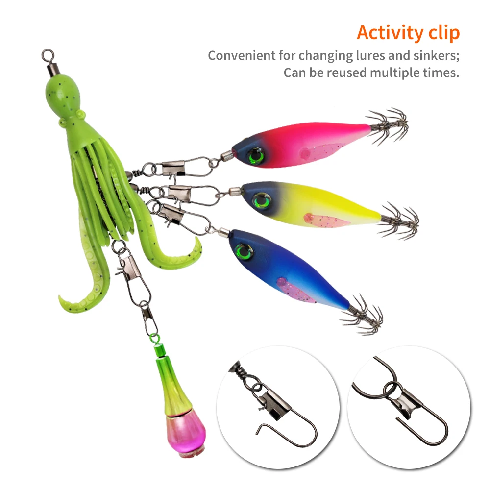 Nuevo Señuelo de pesca con brillo UV de pulpo, 2 uds., 3 # 6 # 8 #   Grupo de pesca giratorio, cebo Artificial suave, cebo de capítulo de calamar, herramientas de pesca de mar - imagen 5