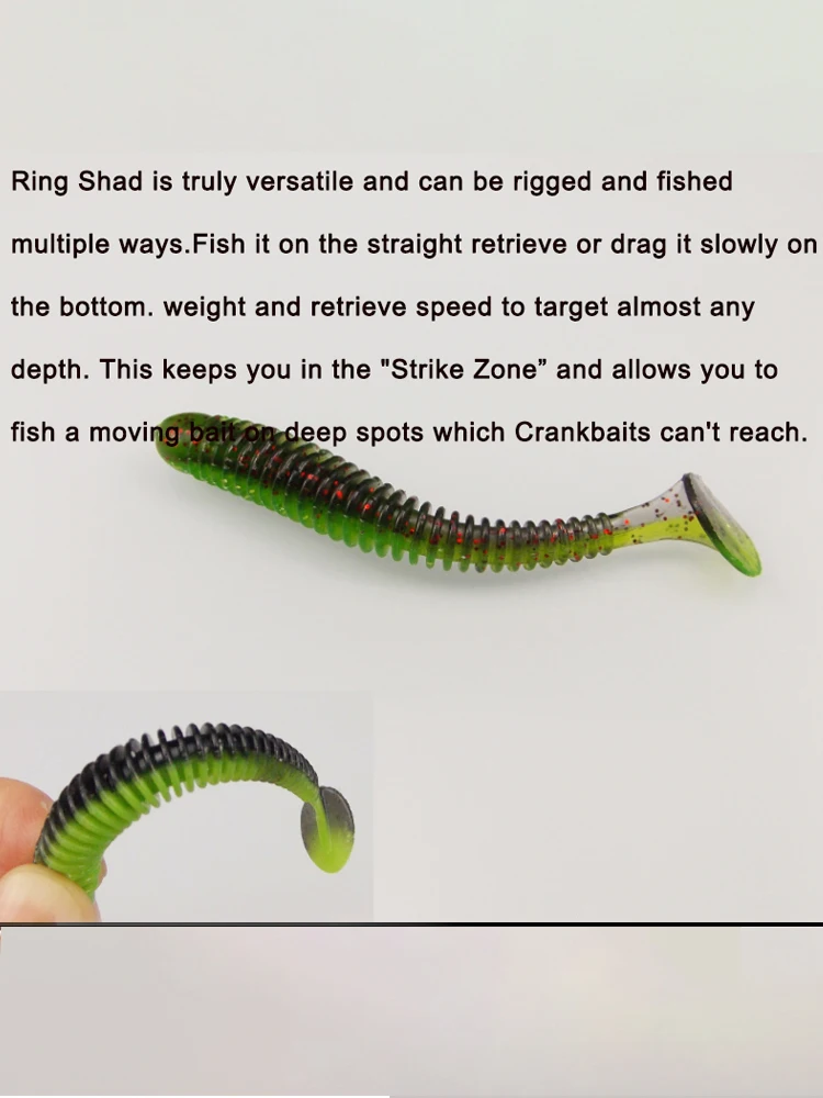ESFISHING Swing Impact 3in Ring Shad cebos blandos artificiales para todas las sales de pescado Jigging Bass Pesca Señuelos de Pesca - imagen 5