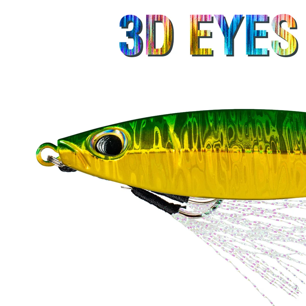 Plantilla de Metal de 40g, 80g, 100g, 150g, 200g, señuelo de fundición larga japonés, pesca en el mar, forma de sardina, brillo luminoso, aparejos de pesca de mar reflectantes - imagen 2