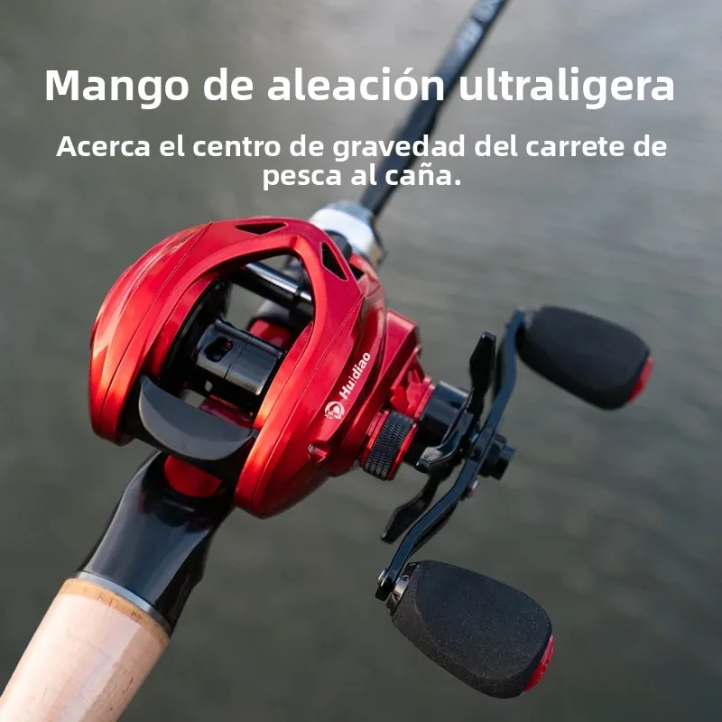 Huidiao-carrete de Baitcasting ultraligero de 6,6 oz, sistema de frenado de 10 imanes, relación de engranaje 7,1: 1, Baitcaster de perfil bajo para pesca con señuelo - imagen 3