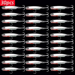 30 Uds. Plantilla de Metal plateada chapada 7g 10g 15g 20g 30g 40g 60g Jigging Crankbait Jig señuelo de Pesca señuelos de agua salada