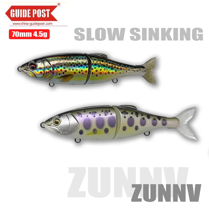 GUÍA POST Mini ZUNNV 2 cebo articulado 70mm 4,5g señuelo de pesca Artificial de hundimiento lento para agua dulce