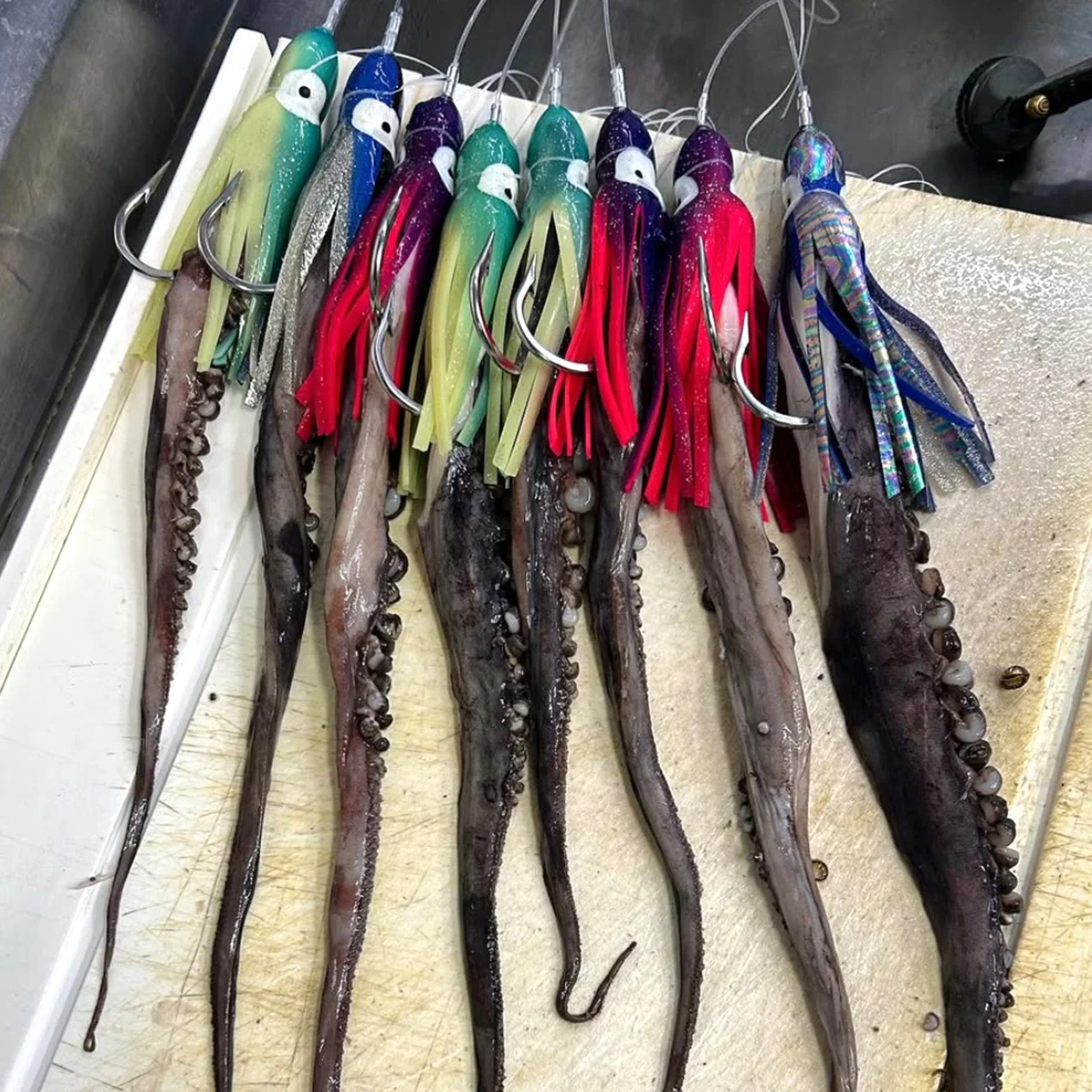 2 uds 23cm 25g faldas de calamar Marlin atún Wahoo gran juego señuelo de pesca reemplazo suave Trolling pulpo Hoochie falda aparejada - imagen 5