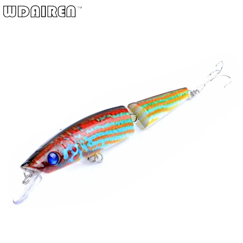 1 cebo duro de 2 segmentos, 14cm, 21,7g, Wobblers, pesca Artificial, pintura realista, señuelo 4 #   Gancho 5 Ojos 3D de Colores - imagen 3