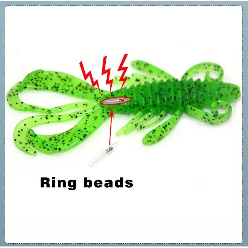 TAKEDO MY13 cebo Artificial 6,5 cm 2,2g 9cm 6g señuelo de camarón suave Material TPR señuelo suave pesca con anillo cuenta para lubina - imagen 5