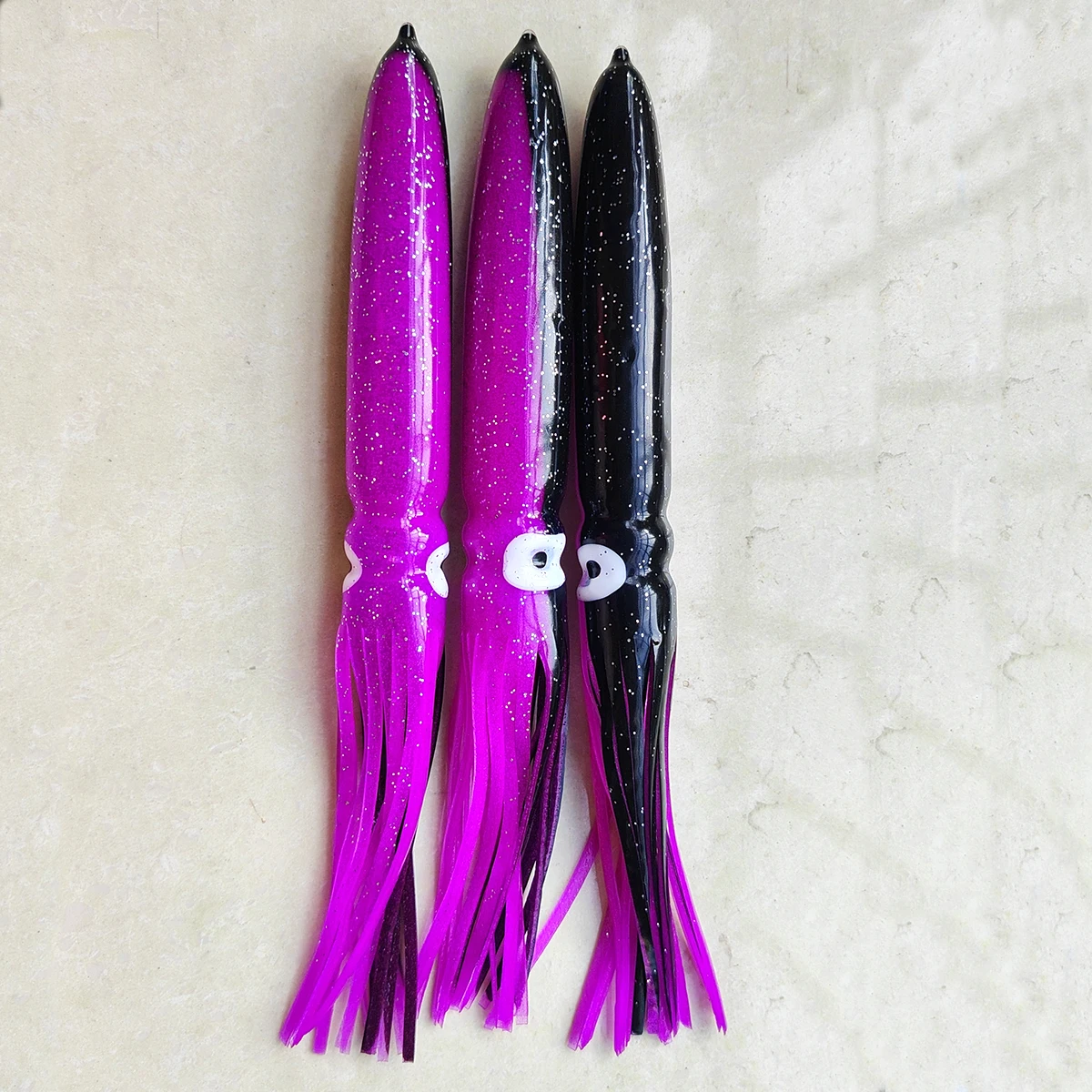 Faldas de calamar de 22cm, señuelos, cebo de goma, gran juego, pesca al curricán, señuelo de atún Marlin, faldas de pulpo de repuesto para pesca - imagen 2