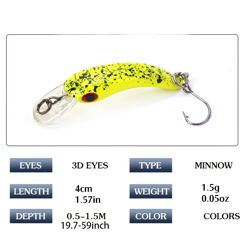 8 Uds Mini Minnow Wobblers pez Popper aparejos de lubina Señuelos de pesca Crankbait cebo de plástico duro - imagen 2