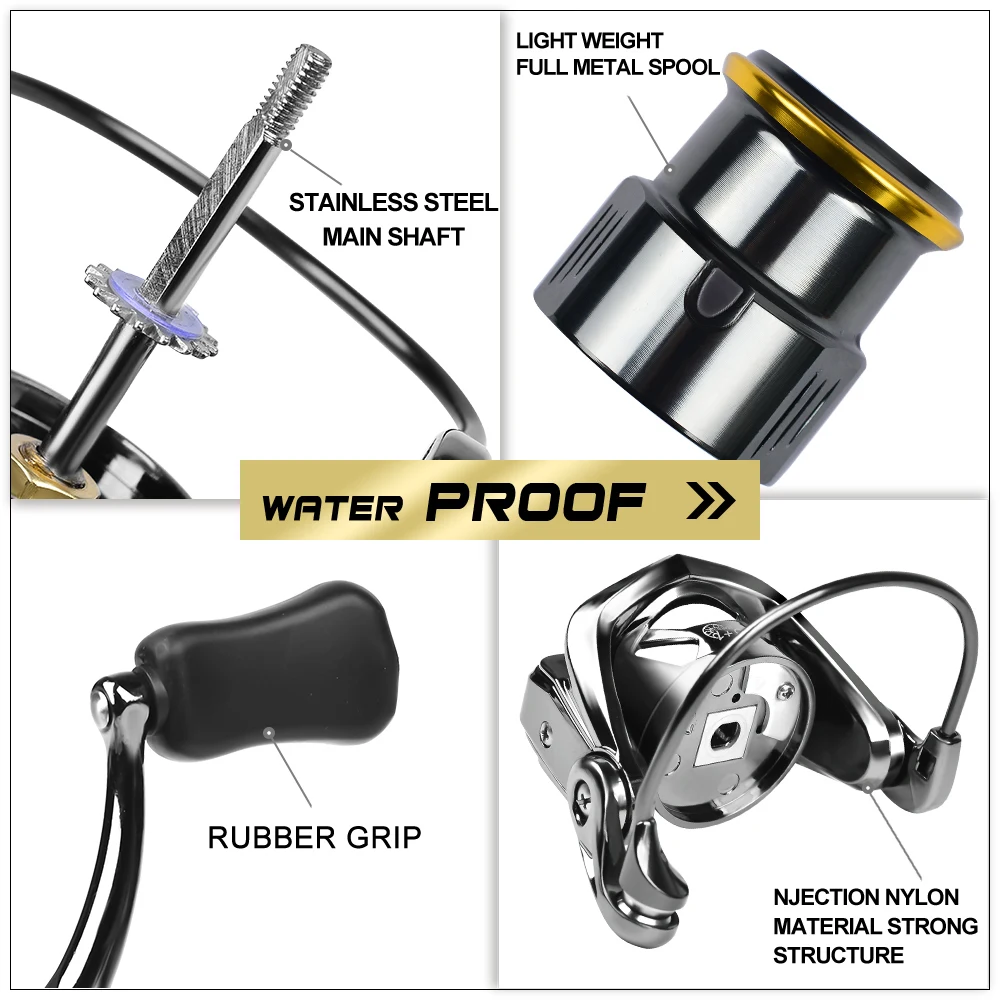 PROBEROS-Rueda de pesca totalmente de metal, copa de alambre poco profunda, doble balancín, rueda giratoria luya, rueda de línea de pesca de larga distancia - imagen 4