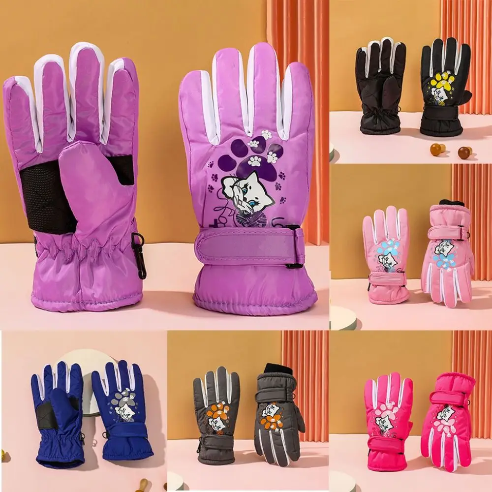 Guantes de esquí impermeables para niños, calentador de dedos, manoplas gruesas antideslizantes, Snowboard de 5 a 10 años - imagen 2