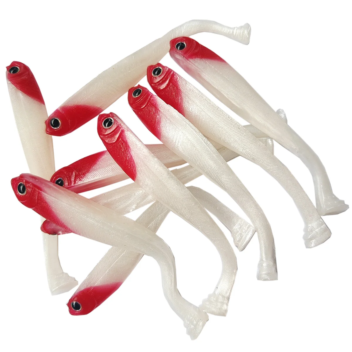 10 Uds 8cm/2g pececillo negro señuelos blandos agua dulce agua salada tiro de gota pesca Jigging silicona cebo Artificial lubina plantillas gusanos - imagen 5