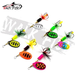 WALK FISH Señuelo cuchara – Triples con pluma para lubina y trucha