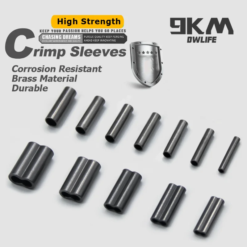 50 ~ 200 Uds. Tubo de alambre de pesca de latón, mangas de prensado de un solo doble barril, accesorios de sedal, conector de tubo de pesca