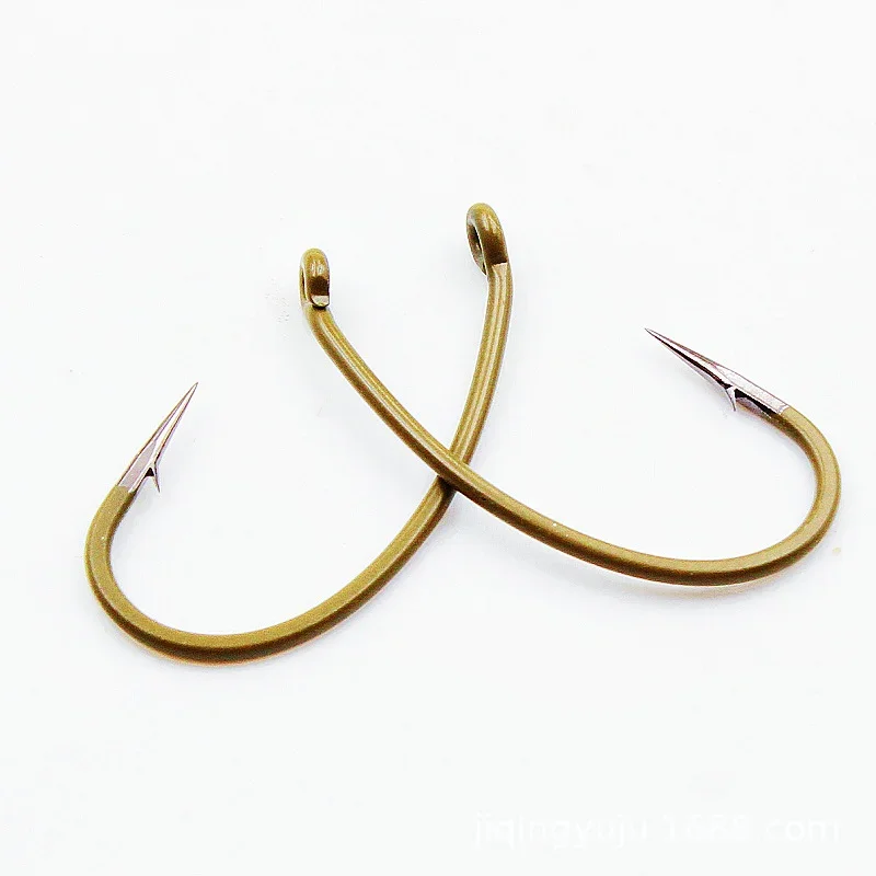 Anzuelo de Pesca para carpa, verde, disfraz, 500 Uds., anzuelo circular con ojos, accesorios de anzuelos volcados para Pesca, herramientas traseras curvadas - imagen 4