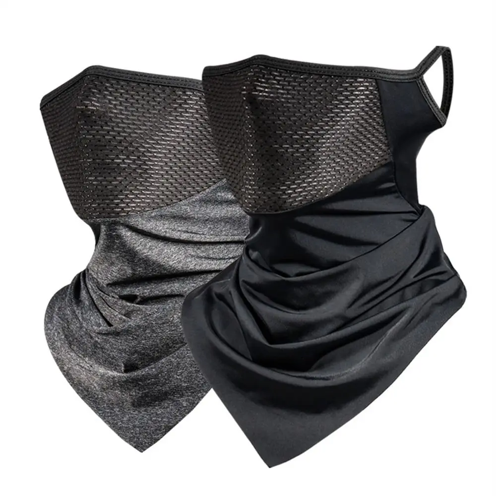 Máscara de protección solar UV para bicicleta, bufanda de seda de hielo a prueba de viento y polvo para motocicleta, máscara facial completa transpirable de Color sólido para senderismo y ciclismo - imagen 4