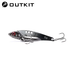 OUTKIT Señuelo VIB cuchara metal giratorio duro para lubinas