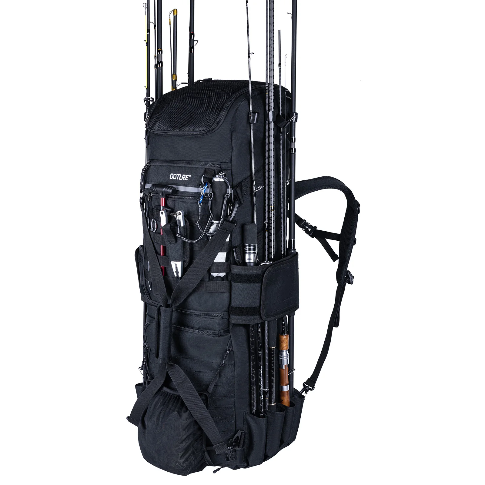 Goture-mochila de pesca grande de 130L, almacenamiento de equipo plegable, bolsa multifuncional para exteriores, equipo de pesca, Camping y senderismo - imagen 3