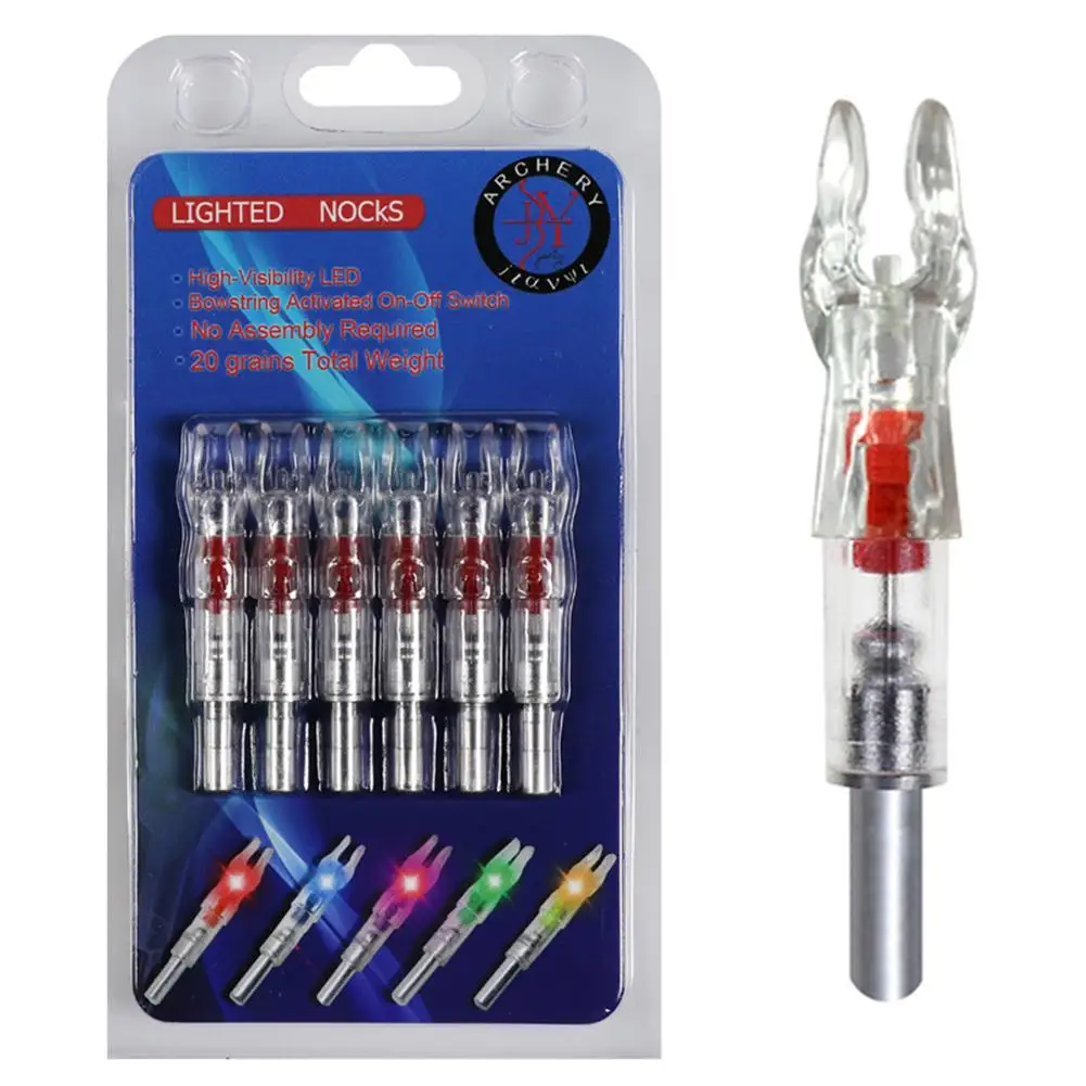 Accesorios de Tiro con Arco automático para flechas de tiro con arco, accesorios de combinación de flecha, 6 piezas, Led luminoso, 6,2mm, envío directo - imagen 2