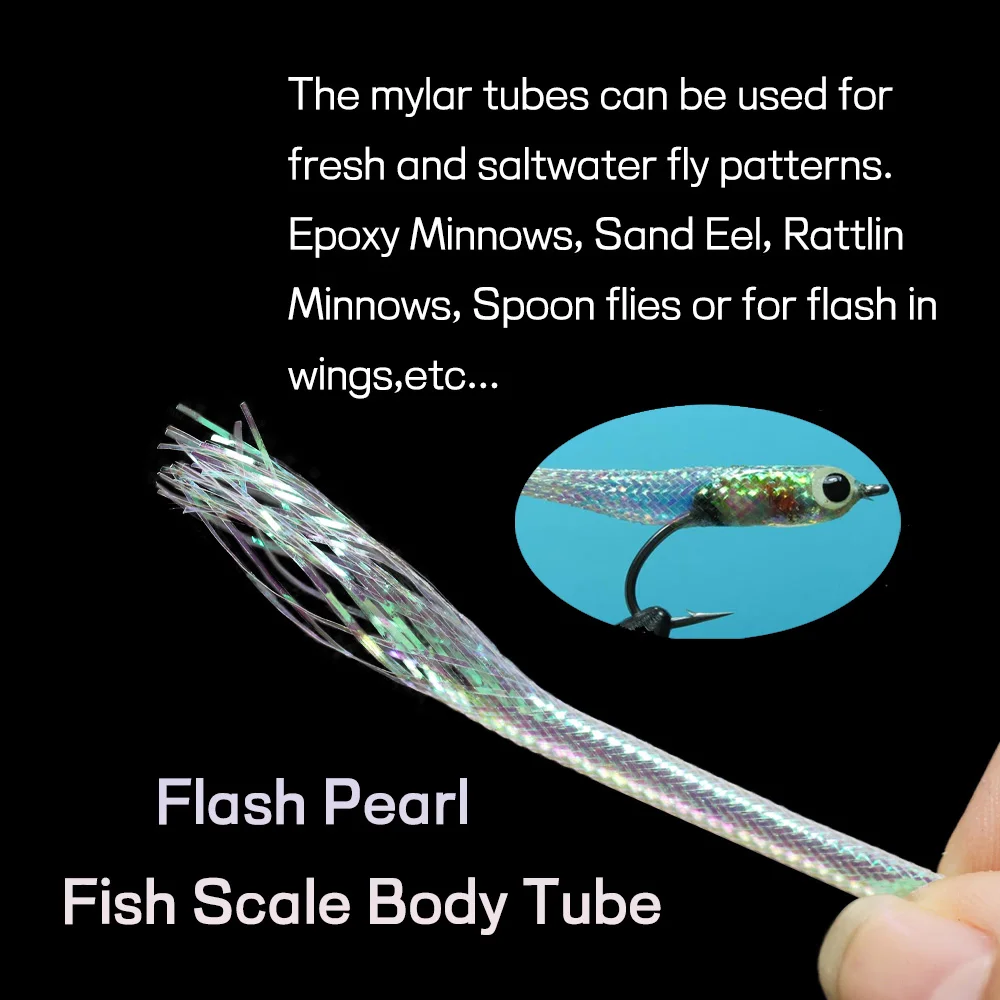 Bimoo 2 m/paquete 2mm 3mm 4mm 5mm 6mm 8mm Flash perla escamas de pescado tubo corporal E-z Minnow Fly Maylor tubo cebo pez mosca atado Material - imagen 2