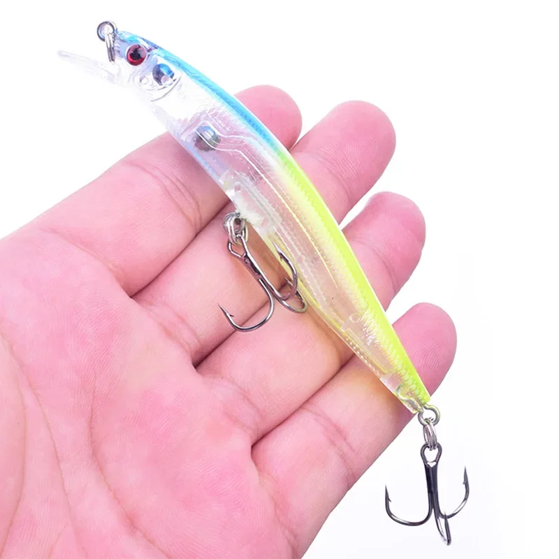 Señuelo de Pesca flotante, 10cm, 8g, ojos 3D, aparejos Wobblers de pececillo, cebo duro de plástico láser artificial, Crankbaits para lubina, 1 ud. - imagen 3