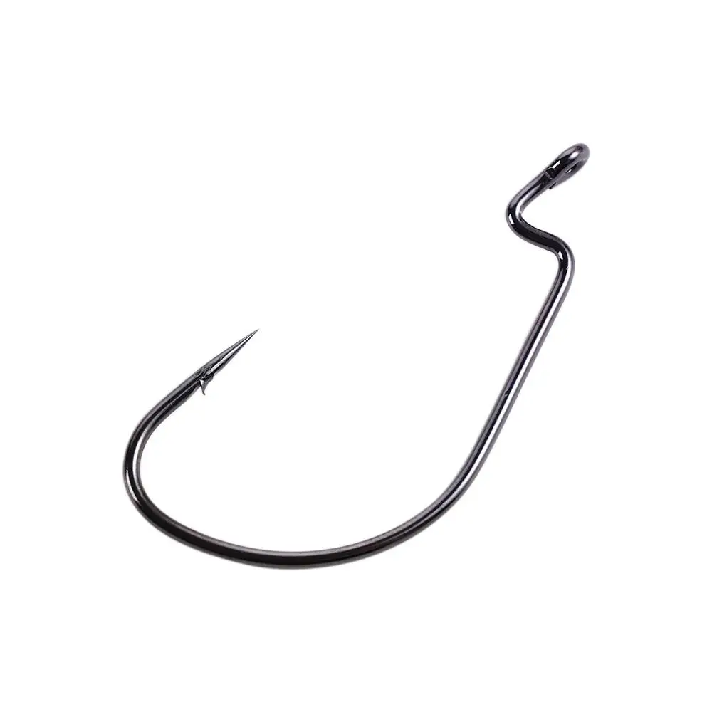 Aparejos de pesca de alta calidad, anzuelos de acero con alto contenido de carbono, manivela, gusano suave, tirón de señuelo, lote de 50 unidades, 6 #-5/0 - imagen 3