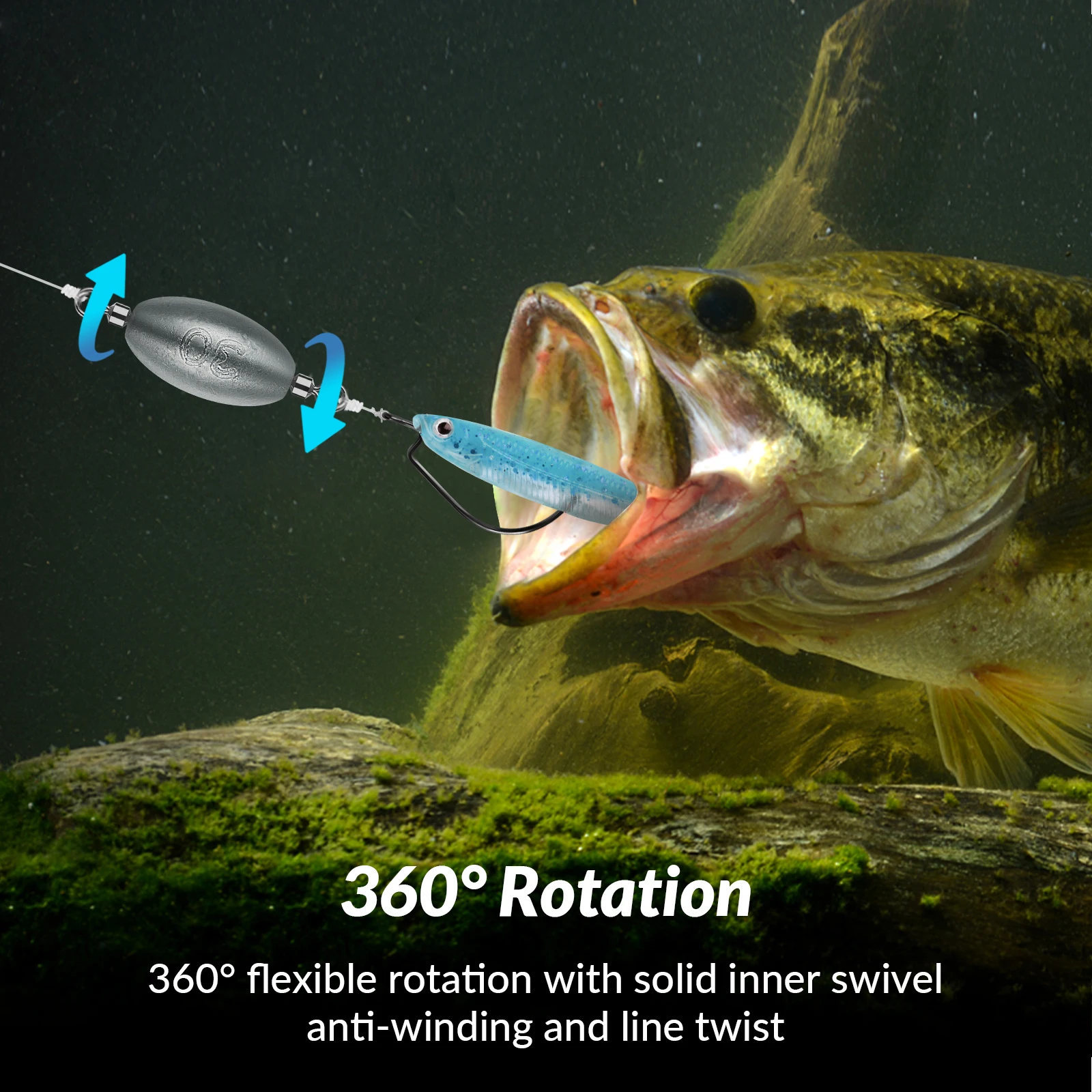 Juego de pesas de plomo para pesca, 30 piezas, 30g, 20g, 15g, 10g, 5g, forma de huevo, giratorios de rotación de 360 °, plomos de pesca para agua dulce y salada - imagen 4