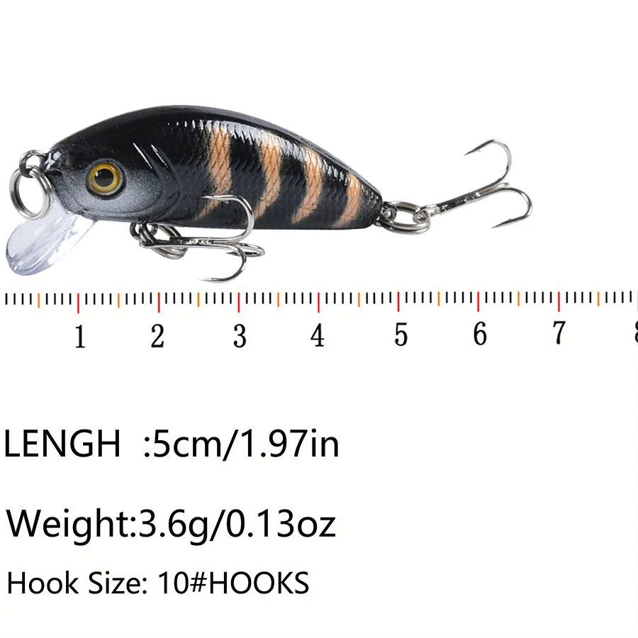 Señuelo de Pesca de 5 piezas, cebo Artificial/duro, ojos 3D, Swimbait, perca para Lucio, Jerkbait - imagen 3