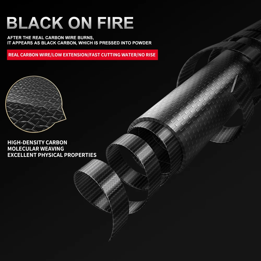 FISH KING-sedal de pesca de fibra de carbono 100%, 100m, resistente al desgaste, fuerte tracción, 3.36LB-37.1LB, accesorios de pesca - imagen 5