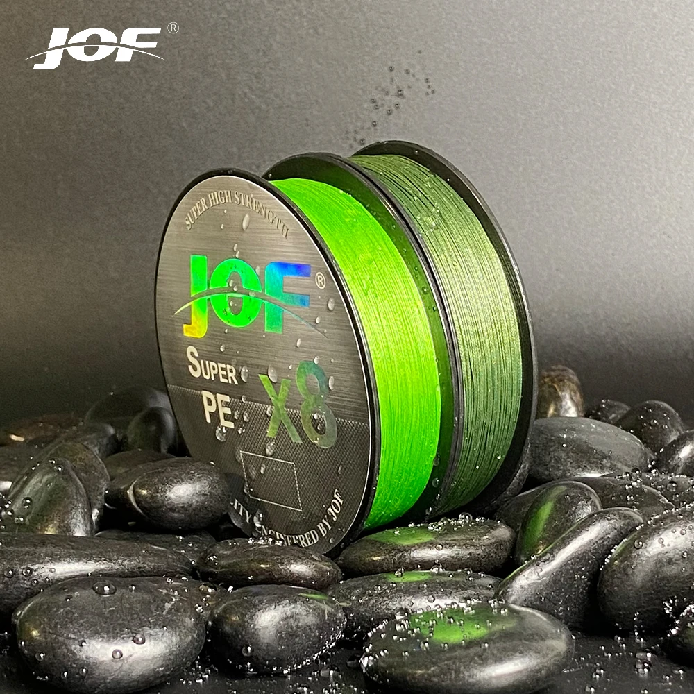 JOF Casting 8X 150m 300m 500m 100% hilo de pescar de PE trenzado 8 hebras 20-100LB hilo de pescar multifilamento súper fuerte