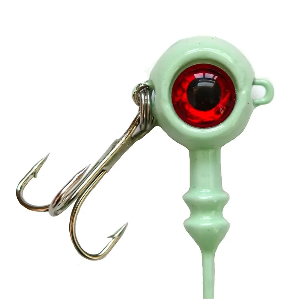 Nuevo 50 Uds anzuelos de Pesca ojo de pez Artificial cebo duro luminoso Jig Head señuelo manivela anzuelo triple aparejos de Pesca accesorios Pesca - imagen 3