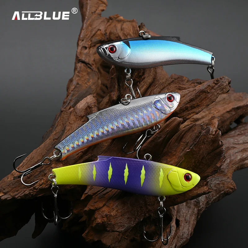 ALLBLUE RANGE VIB 80ES hundimiento VIB señuelo de pesca Rattlin 80mm 23g cebo de vibración Artificial duro aparejos de pesca de Lucio de hielo de invierno - imagen 3