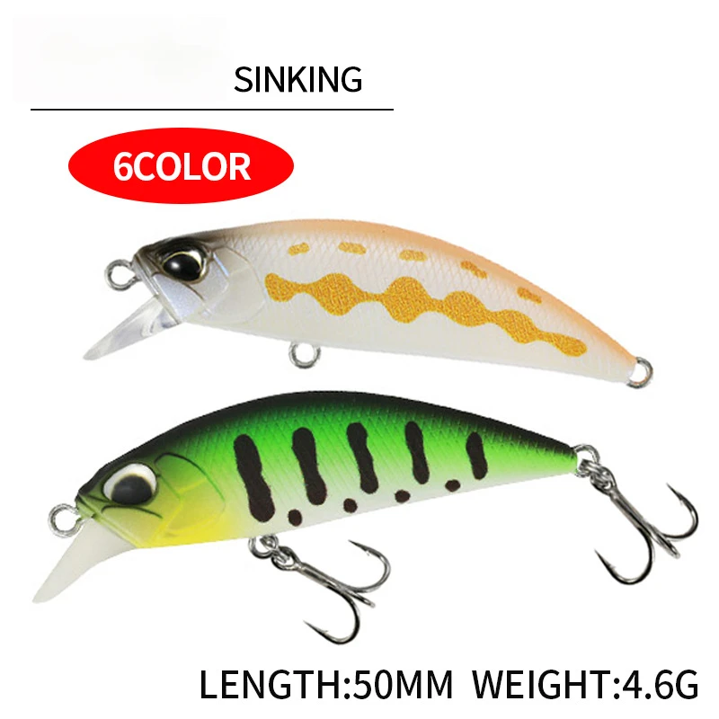 Cebo Minnow, mini cebo de pesca 50MM/4,6G, cebo falso para lubina sumergida, señuelo con método de hundimiento, cebo duro - imagen 3