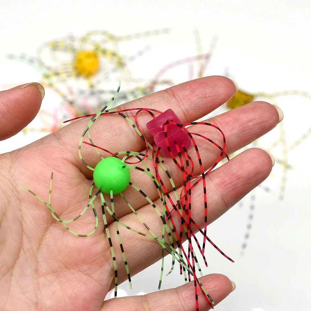 Señuelo de pesca suave Power Secret, dados de goma hechos a mano, juego de bricolaje, cebo de lubina, faldas de silicona de alta densidad para accesorios de pesca, 5 uds. - imagen 3