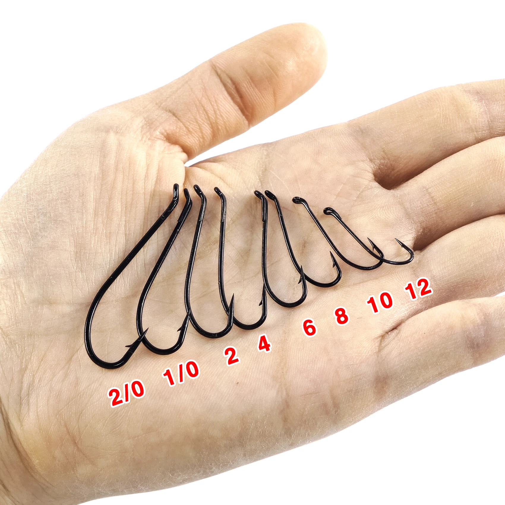 100 Uds Eupheng EP-TMC7999 anzuelo de pesca con mosca húmeda con cabeza de acero salmón níquel negro ojo de bucle cónico volteado hacia arriba - imagen 2