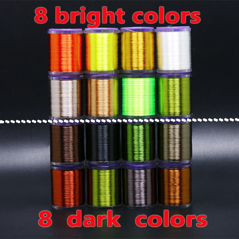 Juego de 8 carretes Royal Sissi, hilo para atar moscas de alta resistencia 75D con bobina estándar, filamentos híbridos de 320 yardas/carretera, hilo encerado 8/0 - imagen 2