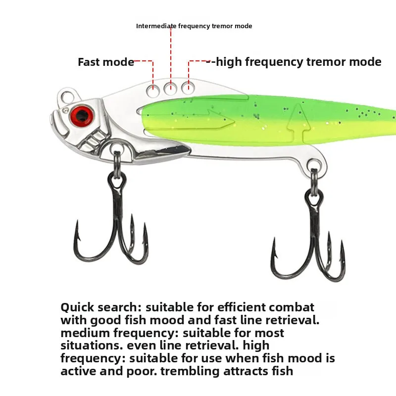Cebo Luya de cuerpo blando vib + cola en T, cebo blando que sacude para estimular el pez para morder, imprescindible para principiantes, cebo Luya - imagen 3