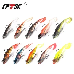 FTK 4,5/8, 5/21g cabezales de plantilla cebo de silicona suave Señuelos de pesca larva 6/8/10cm Wobblers hundidos Swimbait cebo de pesca Artificial