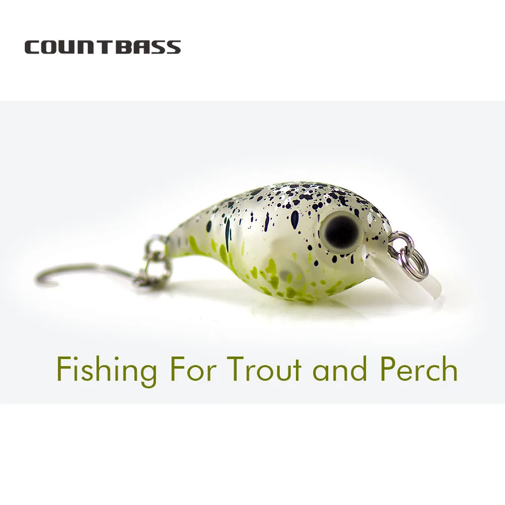 COUNTBASS 28 mm 1-1/8" 1,7 g 1/16 oz. Crankbaits flotantes pesca de trucha cebo duro de plástico señuelo Wobbler perca Leurre señuelo de pescador - imagen 4