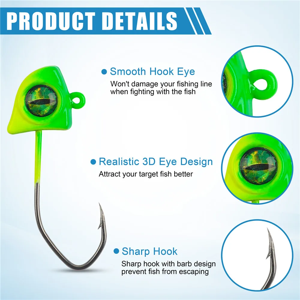 Jig Head con ojos 3D para agua dulce y salada - imagen 3