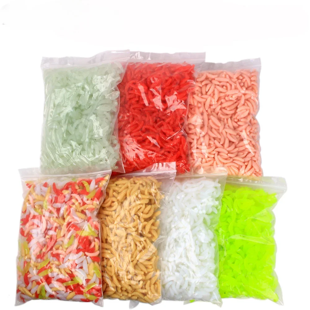 Señuelo de pesca suave, anzuelos con olor a gusanos, camarones brillantes, 100 piezas, 2cm, 0,3g, promoción - imagen 2