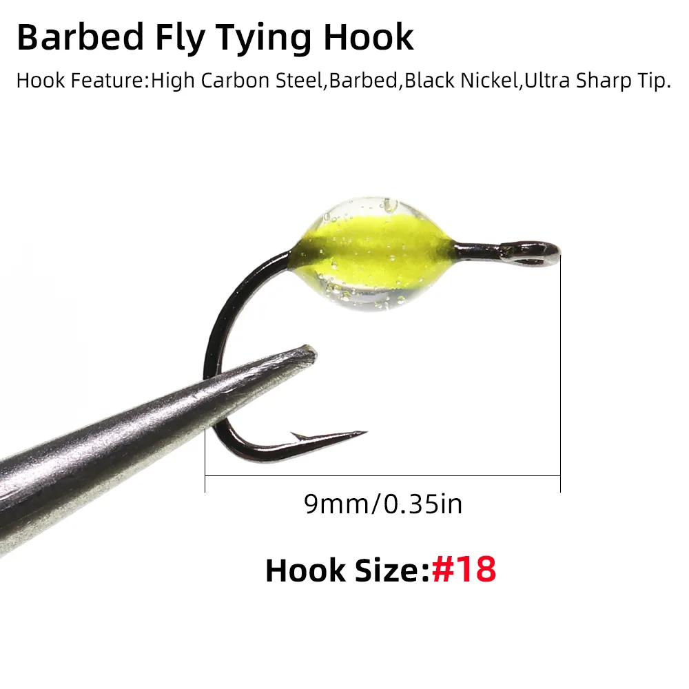 Wifreo 6 piezas/8 piezas # 18 Mini huevo de salmón mosca epoxi cuerpo Glo Bug ninfa húmeda pesca con mosca moscas Steelhead Grayling pesca señuelo cebos - imagen 4