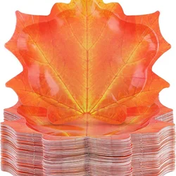 Platos papel forma arce Acción Gracias desechables para otoño fiesta