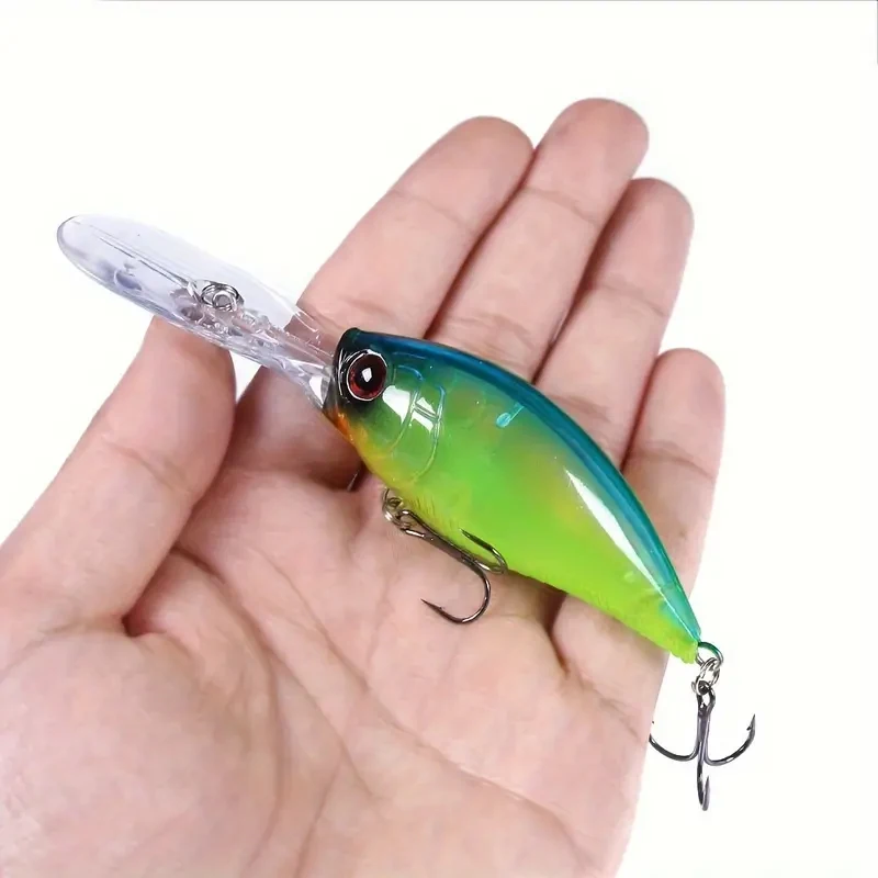 10 Uds Señuelos de Pesca con manivela flotante de fundición larga Wobbler Topwater Pesca cebo de Pesca Minnow Swimbait Crankbait - imagen 5