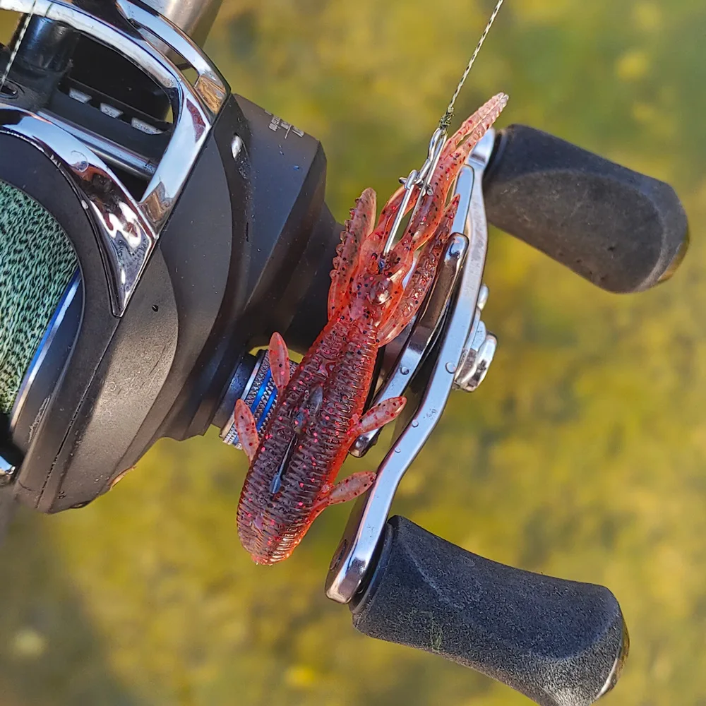 MUKUN 8 Uds 70mm 3,9g cebos para orugas hundimiento Camarones Softbait señuelo suave Wobbler cebos para lubina Pesca Artificial - imagen 5